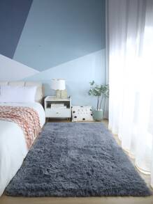 1入組柔軟毛絨小地毯厚毛絨地毯適用於客廳和臥室地板家居裝飾