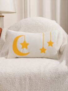 1入組月亮和星星刺繡靠墊套不附帶墊芯 - 彩色 - 查看 4