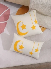 1入組月亮和星星刺繡靠墊套不附帶墊芯 - 彩色 - 查看 5