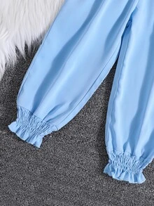 Niñitas Mono de tirantes con fruncido ribete con fruncido - Azul - Ver 4