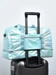 全息防水行李袋旅行袋假日Y2K 包行李袋周末包过夜包 Y2K 未来主义旅行包极简主义 返校旅行包 健身包 露营巡航必备品 徒步旅行必备品 返校夏季 - 薄荷藍 - 查看 7