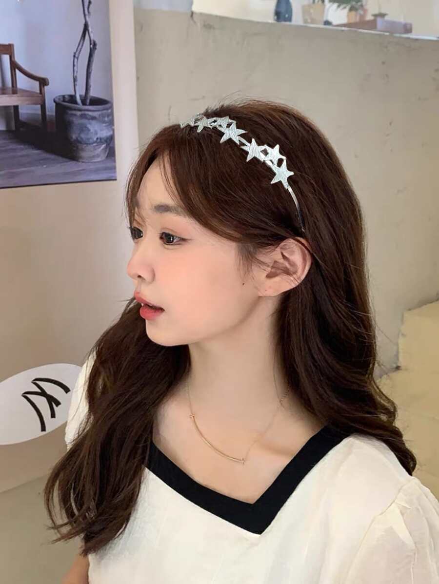 băng đô nữ trang trí ngôi sao thời trang đa năng, để trang trí - Bạc - Xem 1