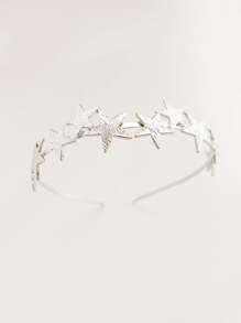 băng đô nữ trang trí ngôi sao thời trang đa năng, để trang trí - Bạc - Xem 3