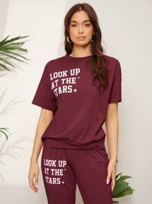 Mulvari Slogan Graphic Tee & Joggers Set