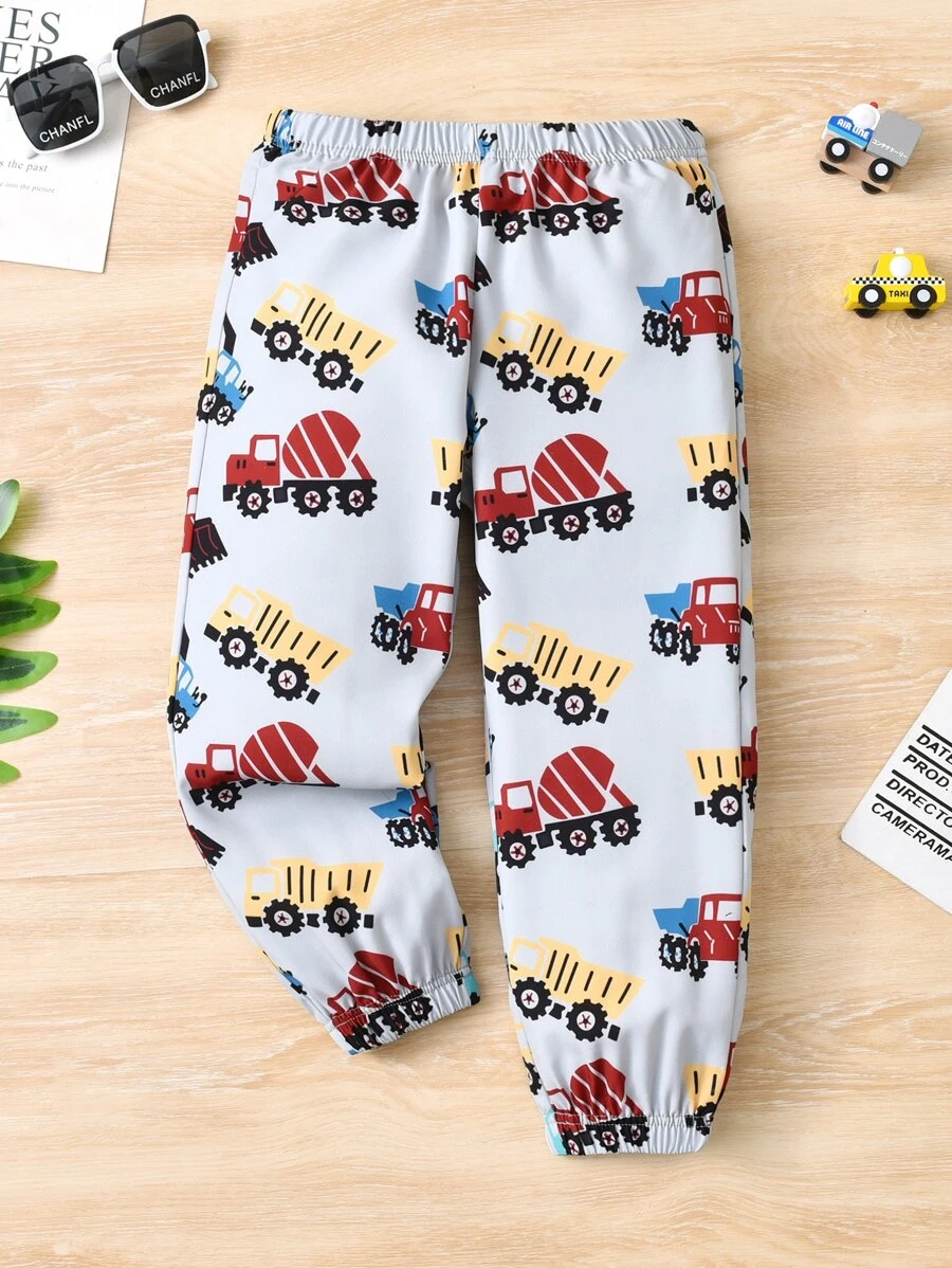 SHEIN Quần bé trai Đồ họa Giải trí - Xám - Xem 1