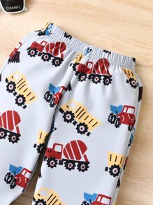SHEIN Quần bé trai Đồ họa Giải trí - Xám - Xem 3