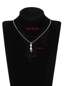 Collar con colgante gato - Plateado - Ver 4