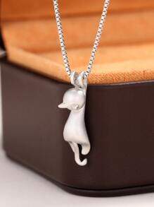 Collar con colgante gato - Plateado - Ver 5