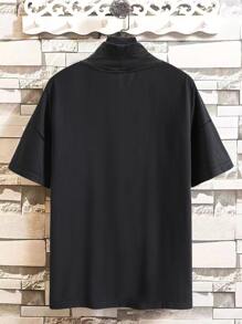 Manfinity Homme Áo thun & Áo lót Nam Lá thư Giải trí - màu đen - Xem 2