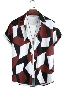 Manfinity Men Geo Print Shirt Without Tee - Multicolor - View 1