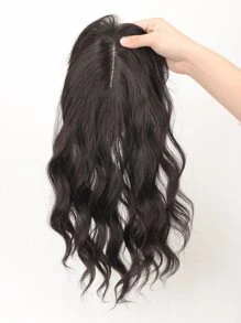 Short Curly Synthetic Hair Topper - Black - View 1