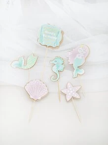 6 piezas Decoración de pastel estrella de mar & con diseño de concha - Multicolor - Ver 4