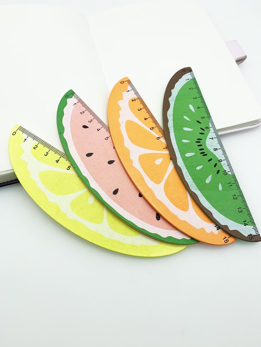 1 pieza Regla con forma de fruta aleatoria, Reglas - Multicolor - Ver 1