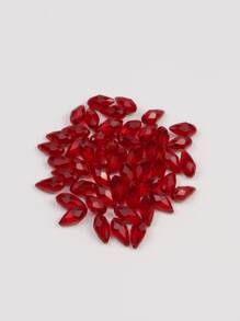 50pcs 12mm Glass Water-drop Design DIY Bead - Red - View 1