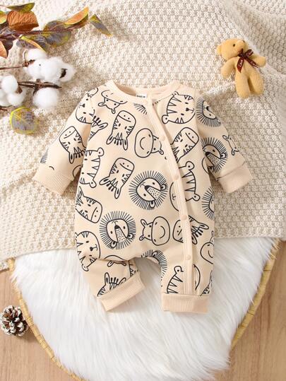 Baby Boy Cartoon Graphic Jumpsuit