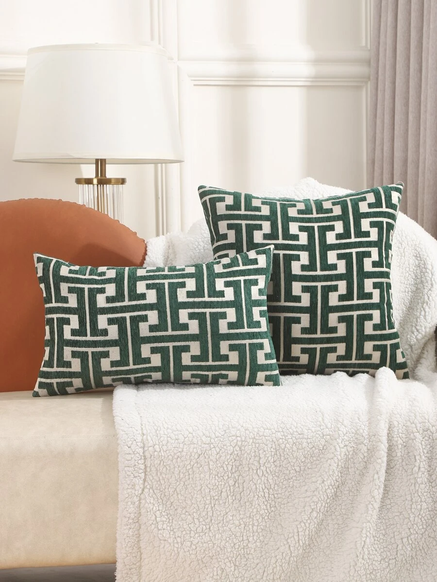 1入組幾何樣式靠墊套不附帶墊芯 - 彩色 - 查看 1