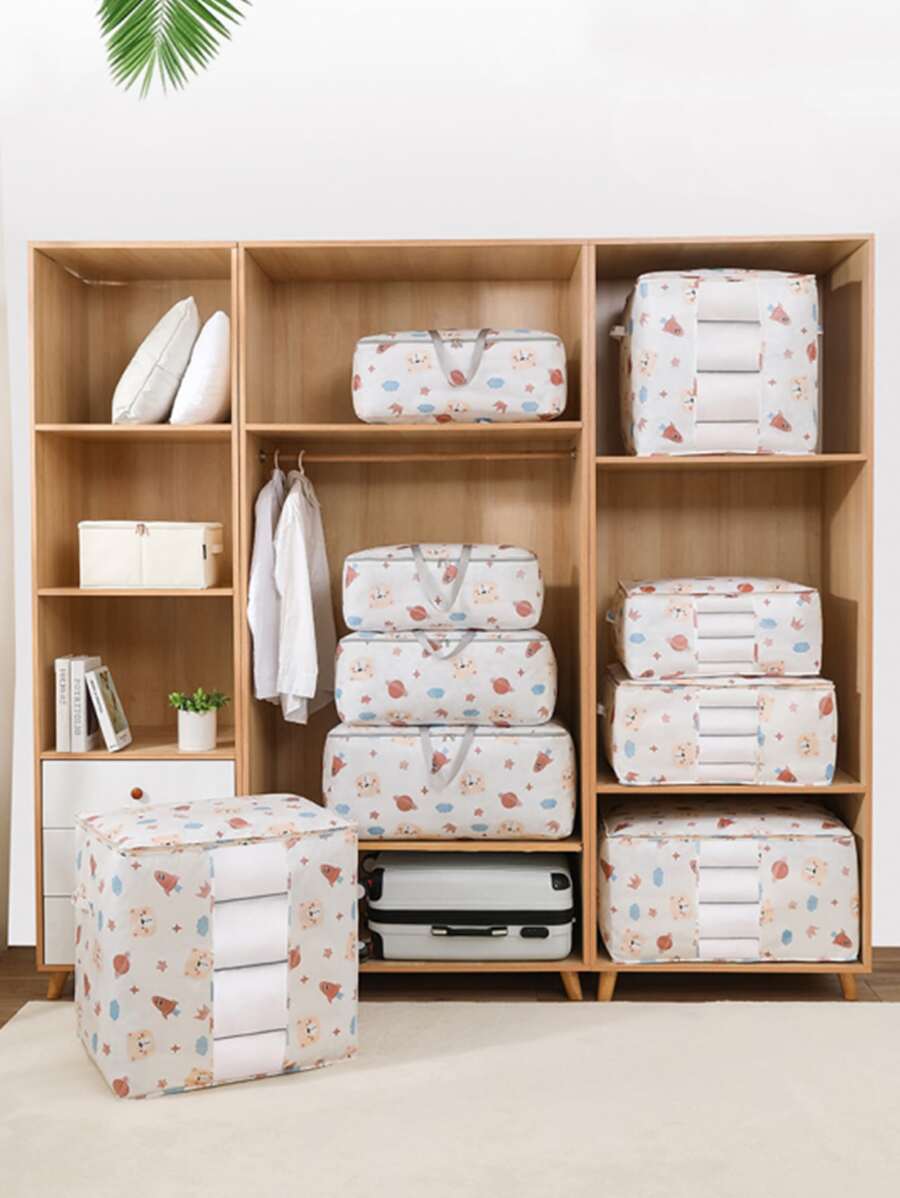 1pc Planet & Cartoon Graphic Quilt Foldable Storage Bag - Multicolor - View 1