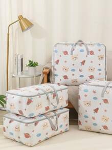 1pc Planet & Cartoon Graphic Quilt Foldable Storage Bag - Multicolor - View 3