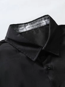 Manfinity Men Plus Plaid Button Up Shirt - Black - View 6