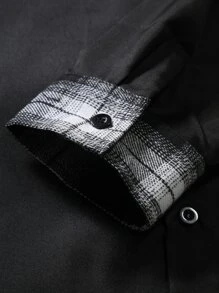 Manfinity Men Plus Plaid Button Up Shirt - Black - View 7