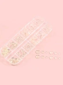 FULL BEAUTY 1box 3D Heart Design Nail Art Decoration - Clear - View 4