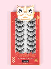 Maange自然10對全假睫毛,蓬鬆細身的漫畫假睫毛,旅行必備品 - 黑色 - 查看 1