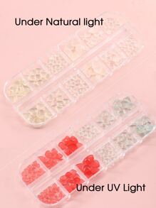 FULL BEAUTY 1box 3D Heart Design Nail Art Decoration - Clear - View 7