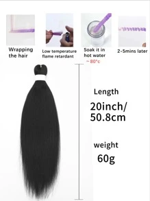 Medium Straight Synthetic Hair Extension - Black - View 3