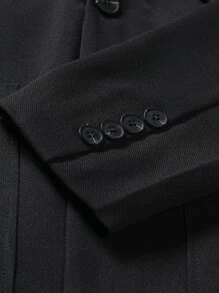 Manfinity Men 1pc Lapel Neck Pocket Patched Blazer - Black - View 7