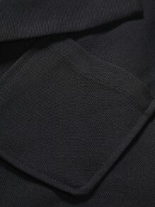 Manfinity Men 1pc Lapel Neck Pocket Patched Blazer - Black - View 8