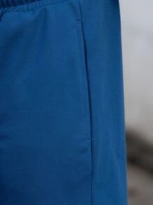 Manfinity Homme Nam Eo dây rút Túi nghiêng Quần thể thao - Màu xanh lam - Xem 4