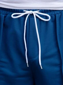 Manfinity Homme Nam Eo dây rút Túi nghiêng Quần thể thao - Màu xanh lam - Xem 6