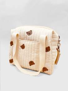 1pc Baby Bear Pattern Stroller Storage Bag - Beige - View 5