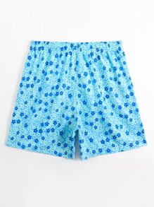 Manfinity Men Ditsy Floral Drawstring Waist Shorts - Blue - View 2