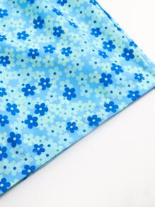 Manfinity Men Ditsy Floral Drawstring Waist Shorts - Blue - View 3