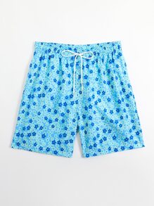 Manfinity Men Ditsy Floral Drawstring Waist Shorts - Blue - View 4