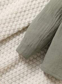 男嬰恐龍刺繡補丁貼口袋襯衫 - 薄荷綠 - 查看 5