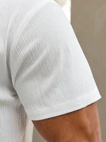 Manfinity Homme Cămașă casual cu nasturi de culoare uni pentru bărbați