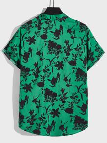 Manfinity Men Allover Print Shirt - Green - View 2