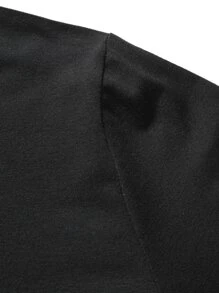 Manfinity Men Japanese Letter & Wave Print Tee - Black - View 6