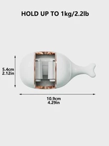 1pc Whale Design Wall Mounted Mop Holder - White - View 2