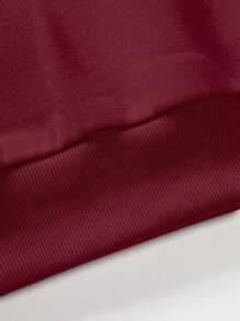 Manfinity Men Slogan Graphic Sweatshirt Without Necklace - Burgundy - View 4