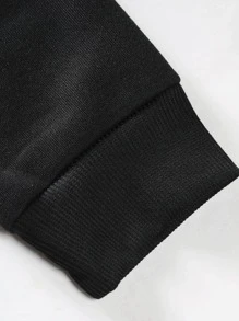 Manfinity Men Letter Graphic Sweatshirt - Black - View 3