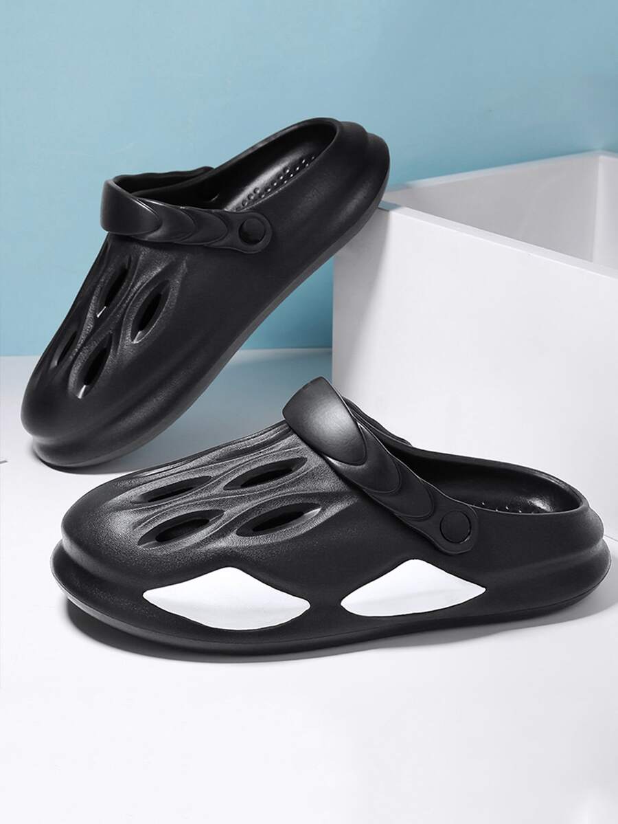 Hombres Zuecos con abertura - Negro - Ver 1