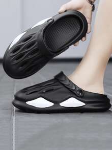 Hombres Zuecos con abertura - Negro - Ver 3