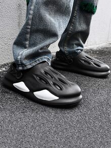 Hombres Zuecos con abertura - Negro - Ver 4