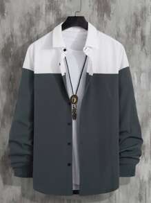 Manfinity Men Two Tone Shirt Without Tee - Dark Grey - View 1