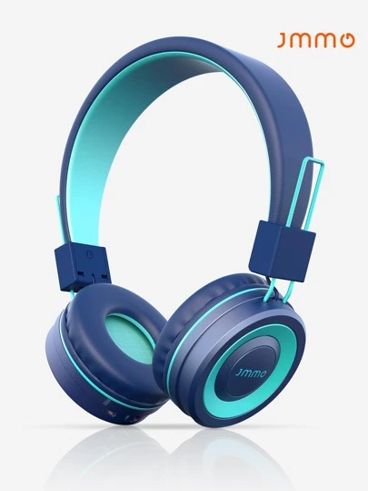 JMMO 带麦克风的儿童无线耳机，重低音超大 40 毫米驱动器，儿童安全 94dB 最大音量，可折叠且耐用，可作为学校圣诞礼物，秋冬必备品