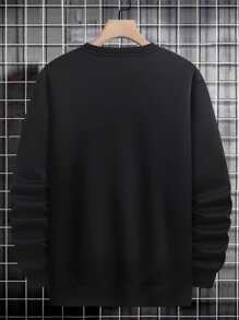 Manfinity Men Letter Graphic Sweatshirt - Black - View 2