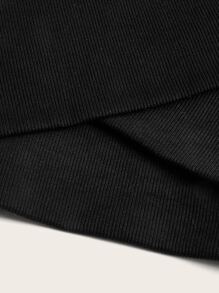 Easithlete Overlap Waist Sports Shorts - Black - View 5